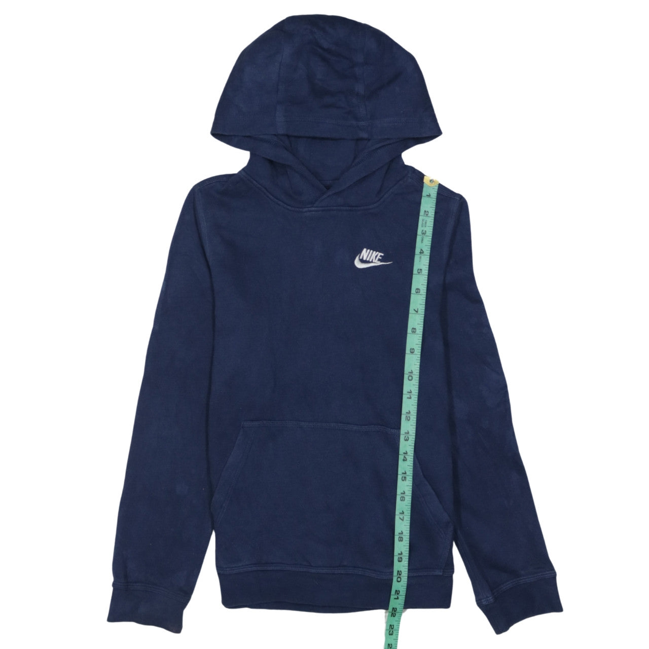 Nike Boys Blue Pullover Hoodie L 147-158cm Cotton Blend Logo Sweatshirt