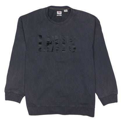 Levi's Men's Black XL Relaxed Fit Crew Neck Logo Sweatshirt