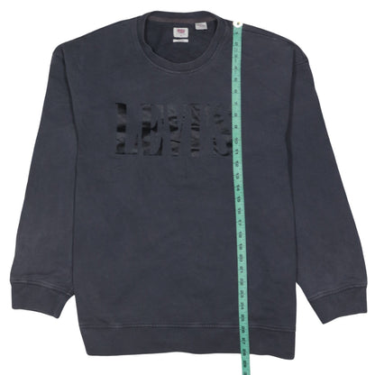 Levi's Men's Black XL Relaxed Fit Crew Neck Logo Sweatshirt