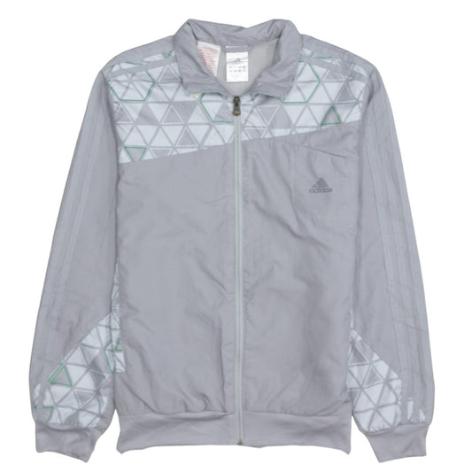Adidas Boys Grey Full Zip Geometric Sweatshirt 11-12 Years