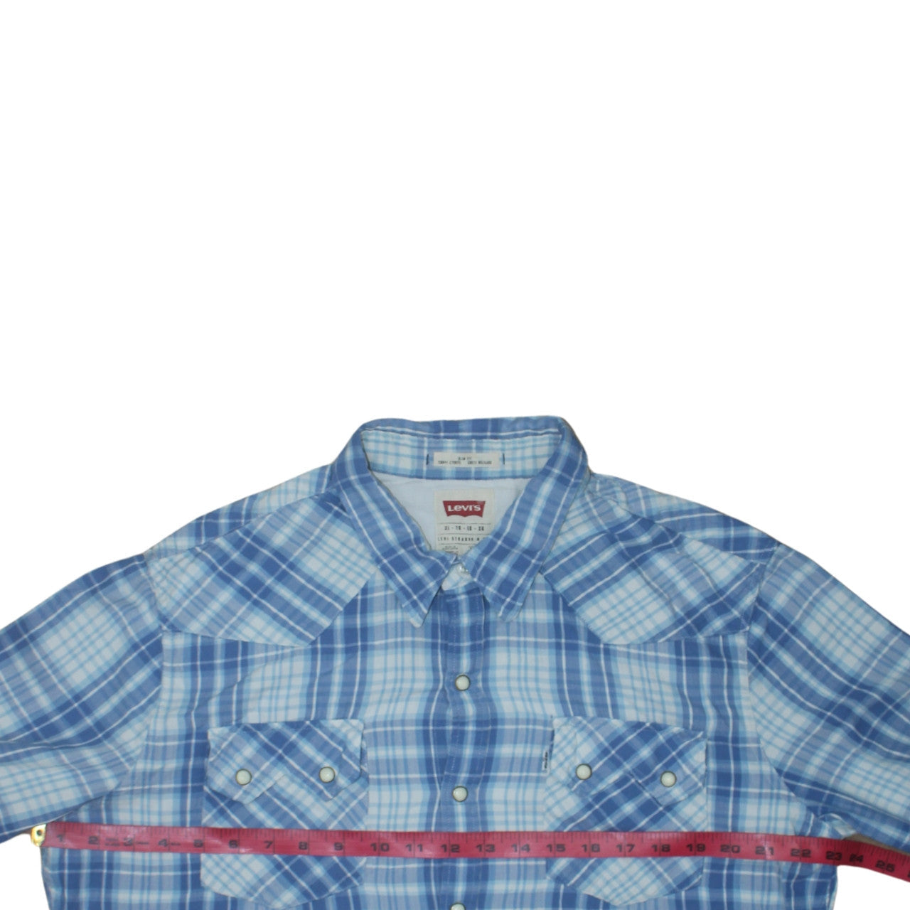 Levi's Men's Blue Plaid Slim Fit Long Sleeve Western Shirt XL