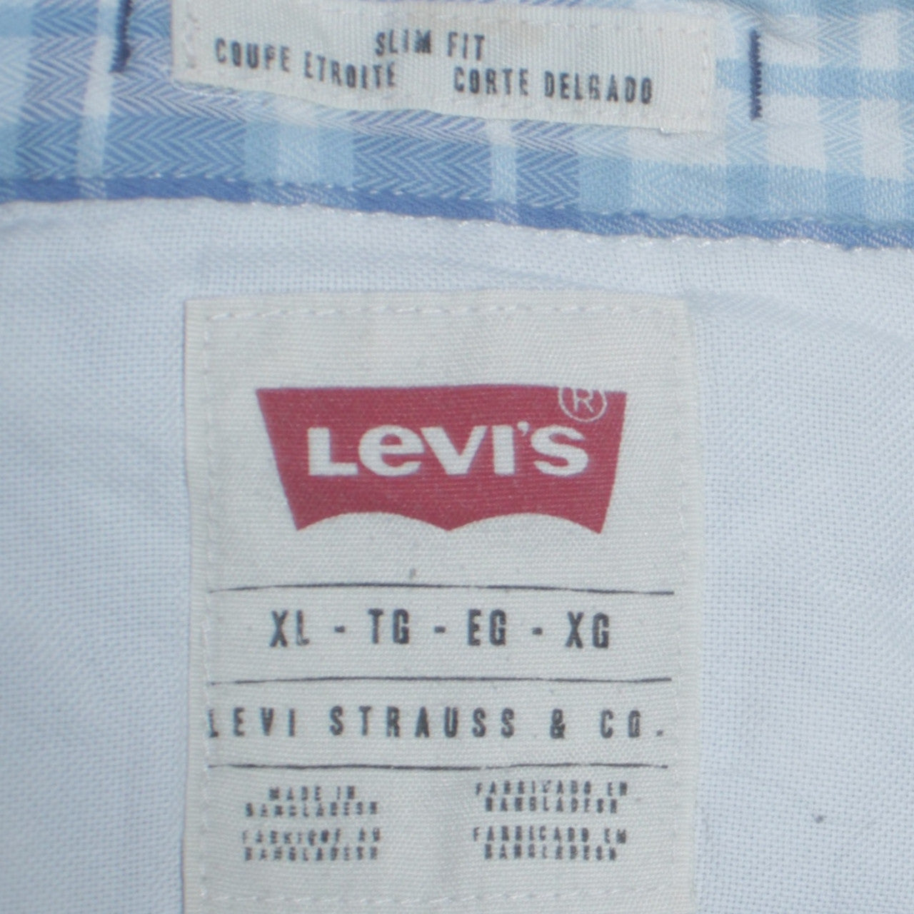 Levi's Men's Blue Plaid Slim Fit Long Sleeve Western Shirt XL