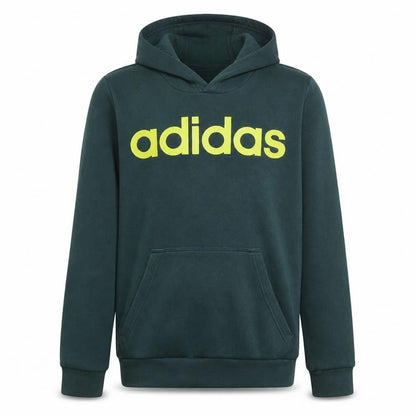 Adidas Boys Green Pullover Hoodie 15-16 Years Logo Print Sweatshirt