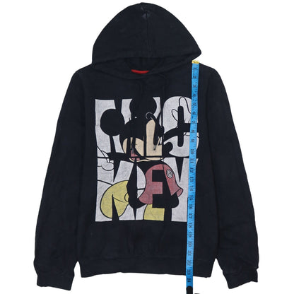 Disney Women Black Mickey Mouse Hooded Pullover Hoodie Size 12