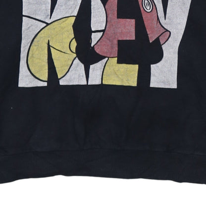 Disney Women Black Mickey Mouse Hooded Pullover Hoodie Size 12
