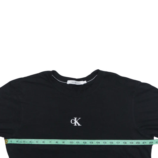 Calvin Klein Jeans Men's Black Regular Fit Logo T-Shirt Size L