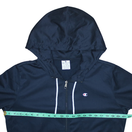 Champion Men's Blue Full Zip Hoodie XL Polyester Sportswear
