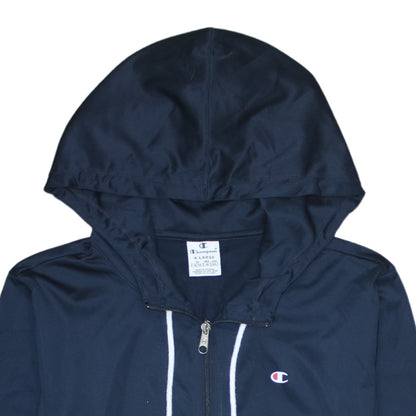Champion Men's Blue Full Zip Hoodie XL Polyester Sportswear