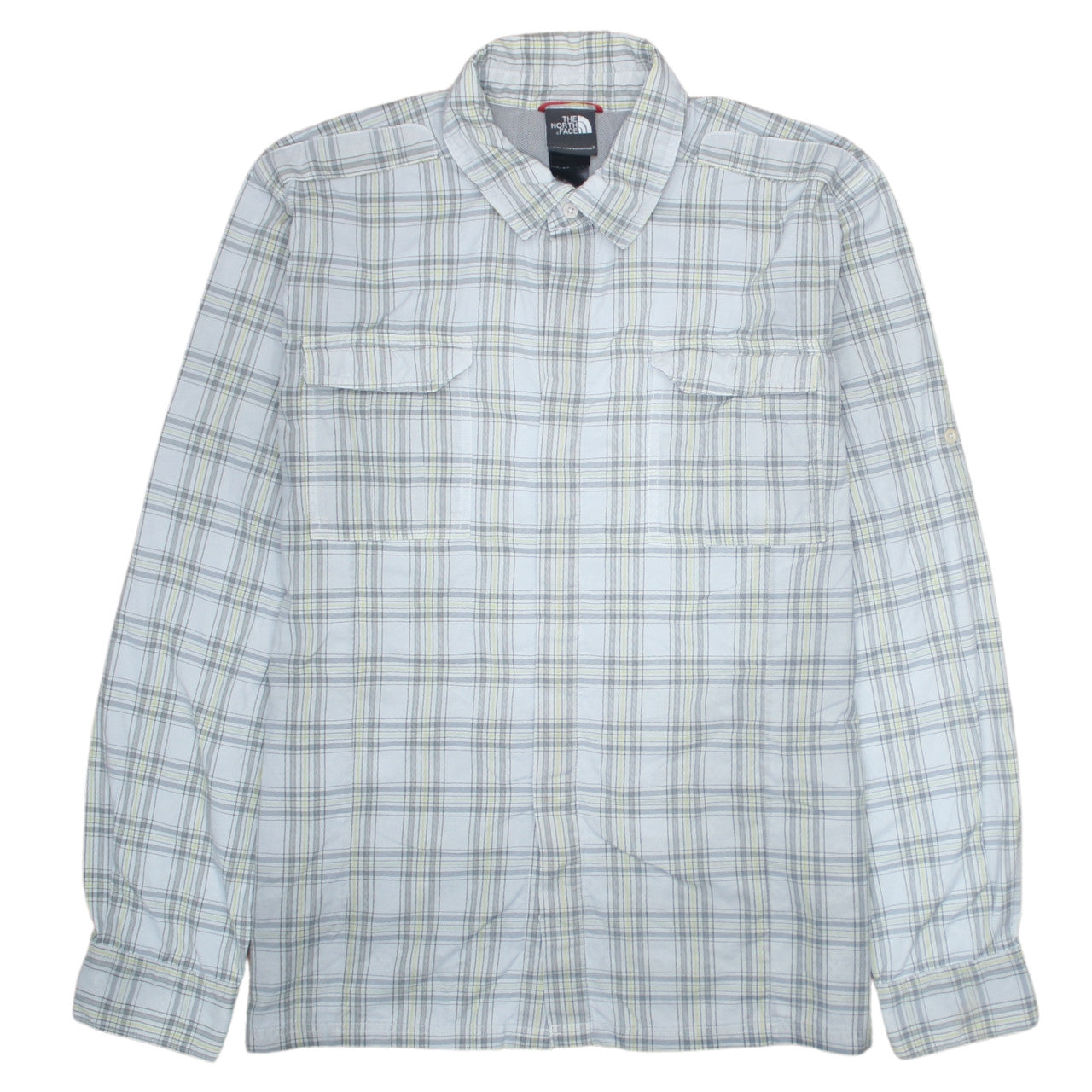 The North Face Men's Blue Checked Long Sleeve Button-Up Shirt L