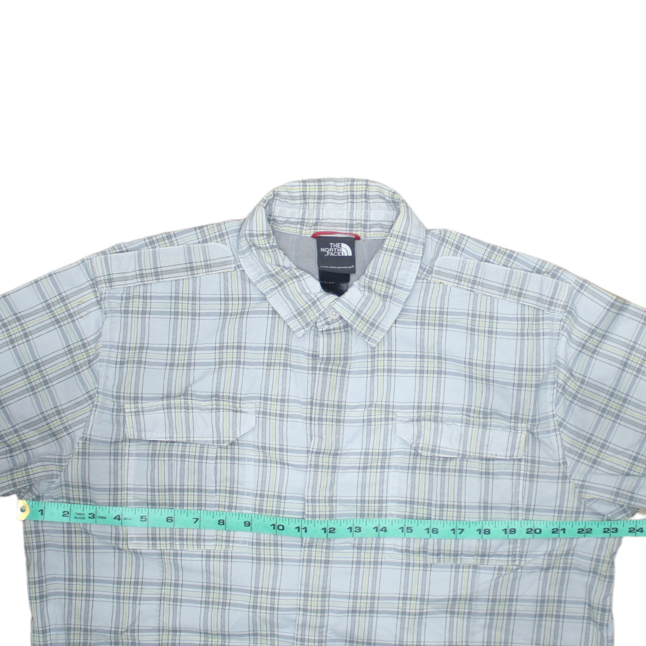 The North Face Men's Blue Checked Long Sleeve Button-Up Shirt L