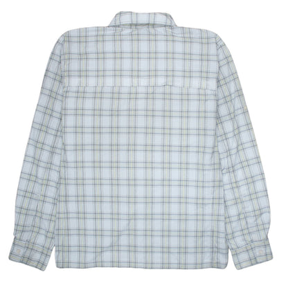 The North Face Men's Blue Checked Long Sleeve Button-Up Shirt L