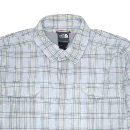 The North Face Men's Blue Checked Long Sleeve Button-Up Shirt L