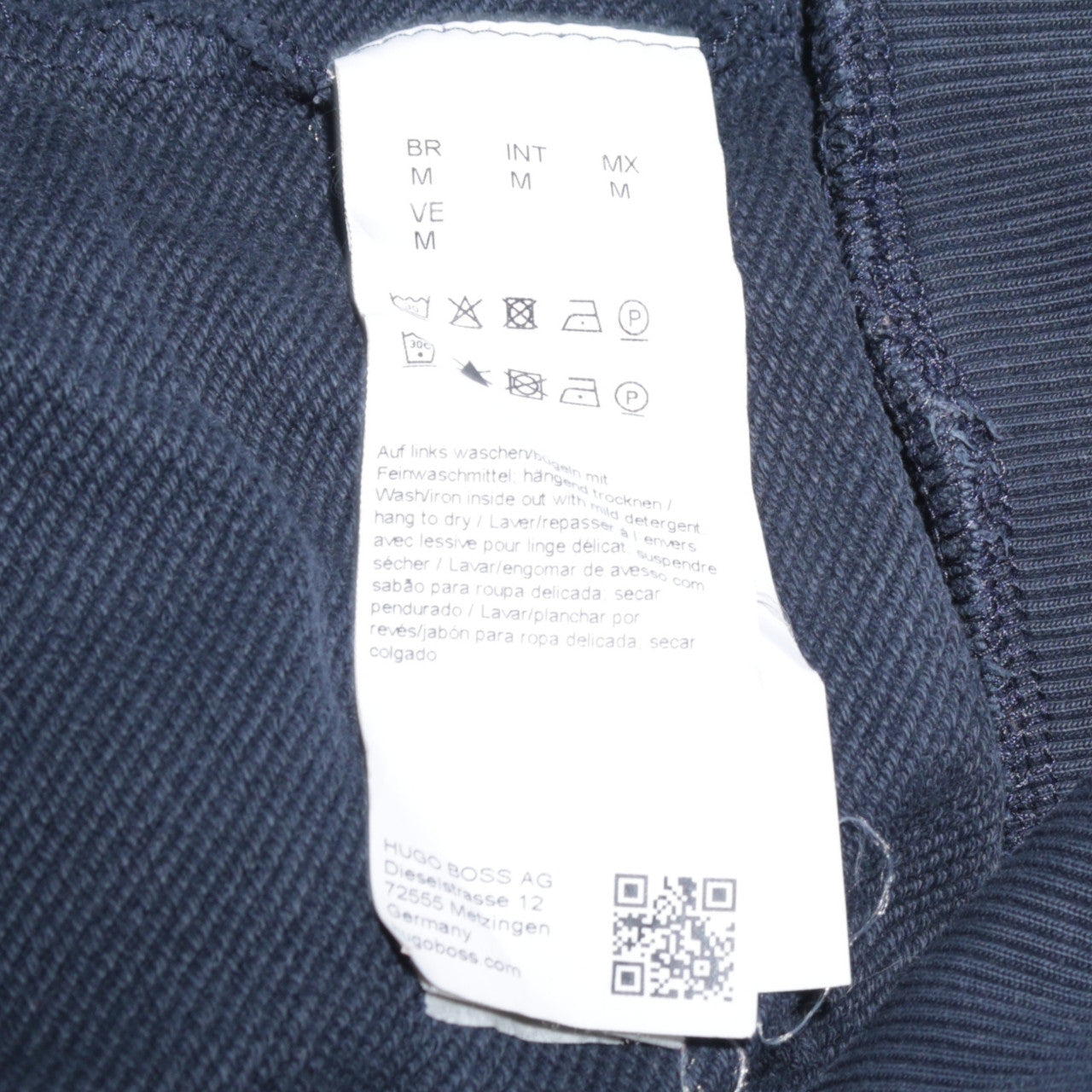 Hugo Boss Mens Blue Crew Neck Embroidered Logo Sweatshirt Size M