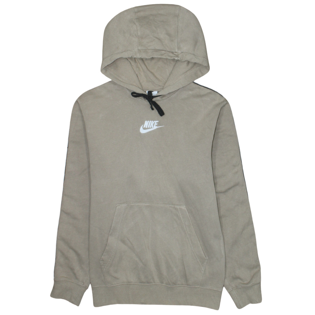 Nike Men's Beige Pullover Hoodie XS Logo Fleece Sweatshirt