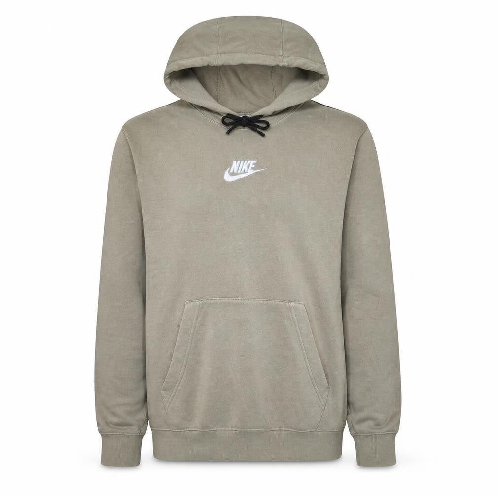 Front view of Nike Men's Beige Pullover Hoodie XS Logo Fleece Sweatshirt