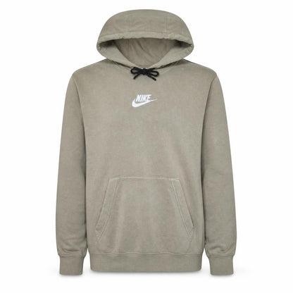 Front view of Nike Men's Beige Pullover Hoodie XS Logo Fleece Sweatshirt