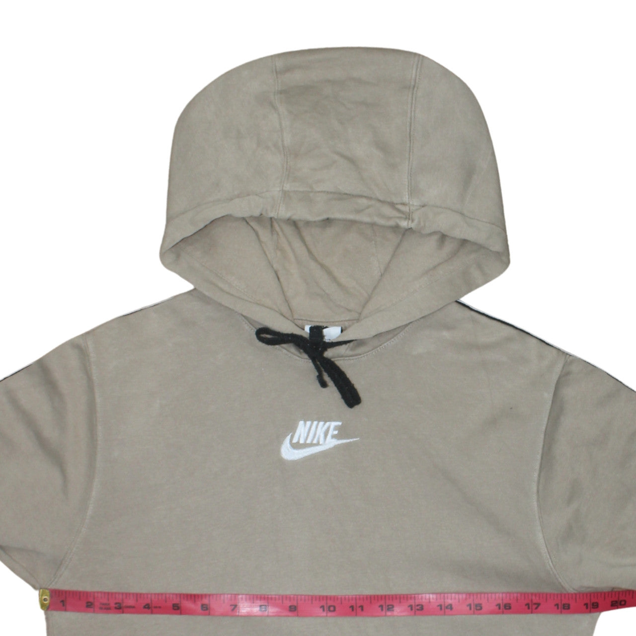 Nike Men's Beige Pullover Hoodie XS Logo Fleece Sweatshirt