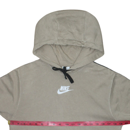 Nike Men's Beige Pullover Hoodie XS Logo Fleece Sweatshirt
