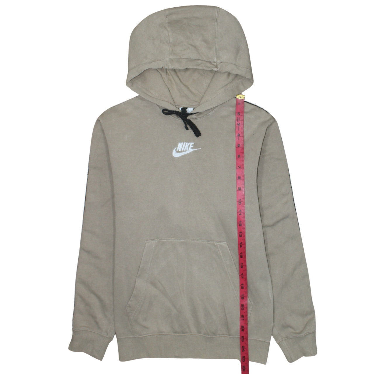Nike Men's Beige Pullover Hoodie XS Logo Fleece Sweatshirt