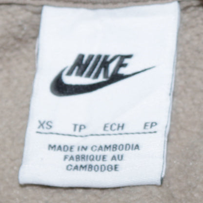 Nike Men's Beige Pullover Hoodie XS Logo Fleece Sweatshirt