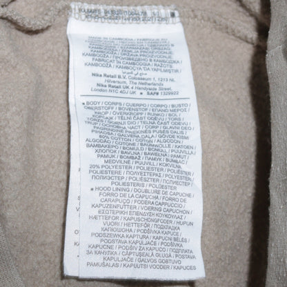 Nike Men's Beige Pullover Hoodie XS Logo Fleece Sweatshirt
