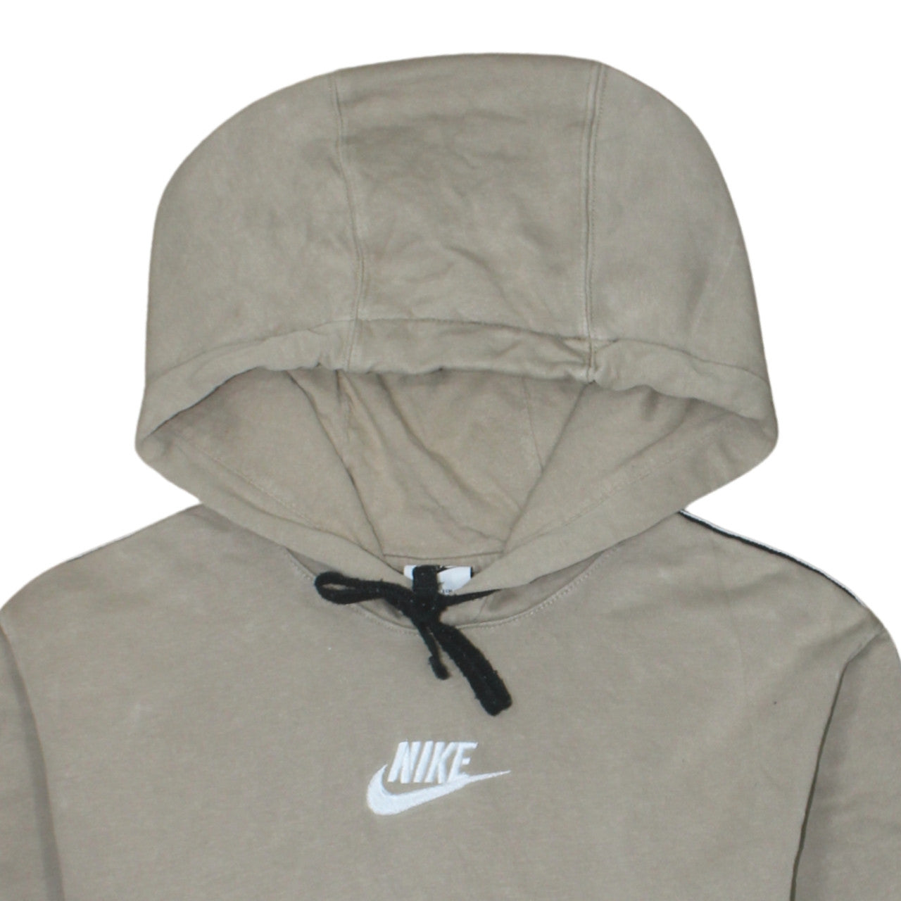 Nike Men's Beige Pullover Hoodie XS Logo Fleece Sweatshirt