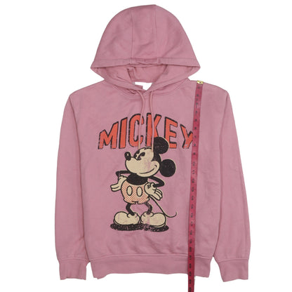 Primark Disney Women Pink Hooded Pullover Hoodie XS Mickey Mouse Print