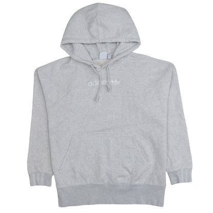 Adidas Women Grey Pullover Hoodie Small Logo Hooded Sweatshirt
