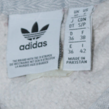 Adidas Women Grey Pullover Hoodie Small Logo Hooded Sweatshirt