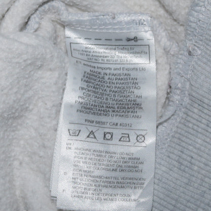 Adidas Women Grey Pullover Hoodie Small Logo Hooded Sweatshirt
