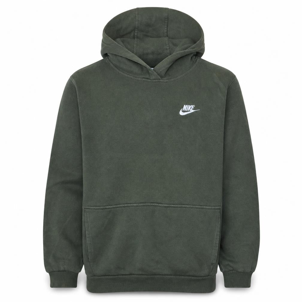 Front view of Nike boys’ green pullover hoodie xl 158-170cm cotton blend sweatshirt