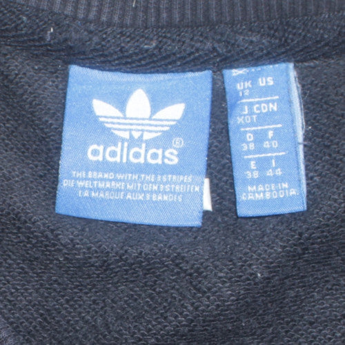 Adidas Men's Black and Grey Crew Neck Sweatshirt Size L Classic Style