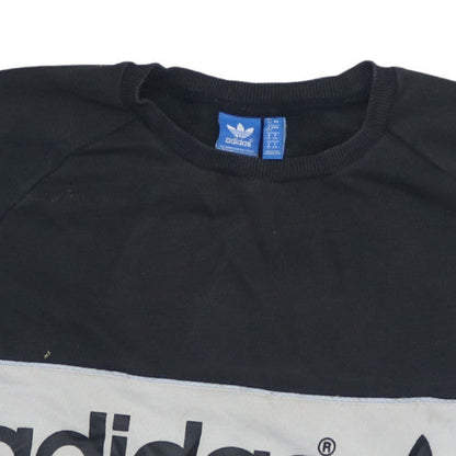 Adidas Men's Black and Grey Crew Neck Sweatshirt Size L Classic Style