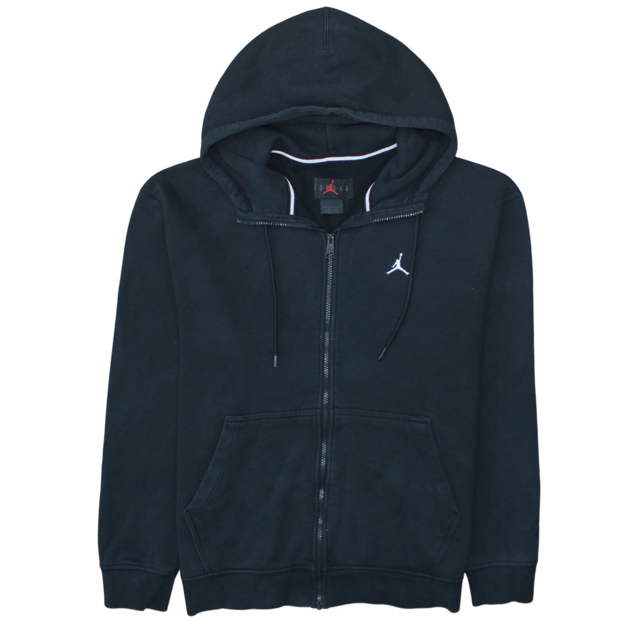 Jordan Men's Black Full Zip Hoodie in Size M - Sports Fleece Sweatshirt