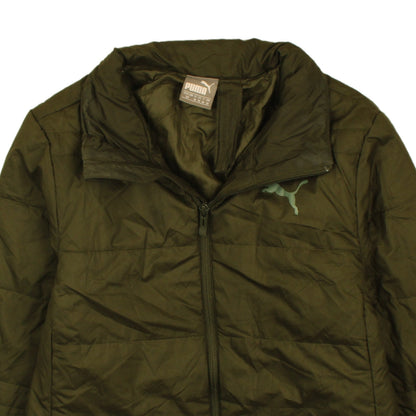 Puma Womens Green Puffer Jacket Size 10 Lightweight Quilted Coat