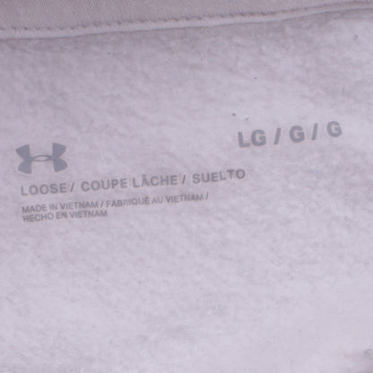 Under Armour Womens White Pullover Hoodie Size L Loose Fit UA Logo
