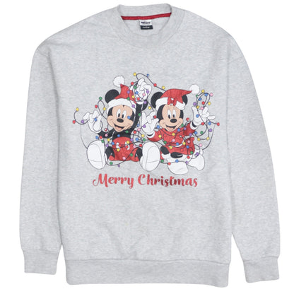 Disney Mickey & Friends Women's Grey Christmas Sweatshirt Size S