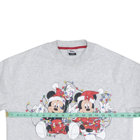 Disney Mickey & Friends Women's Grey Christmas Sweatshirt Size S