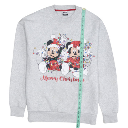 Disney Mickey & Friends Women's Grey Christmas Sweatshirt Size S