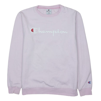 Champion Women's Pink Crew Neck Pullover Sweatshirt Large