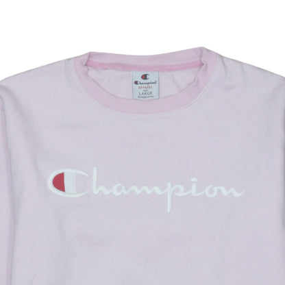 Champion Women's Pink Crew Neck Pullover Sweatshirt Large