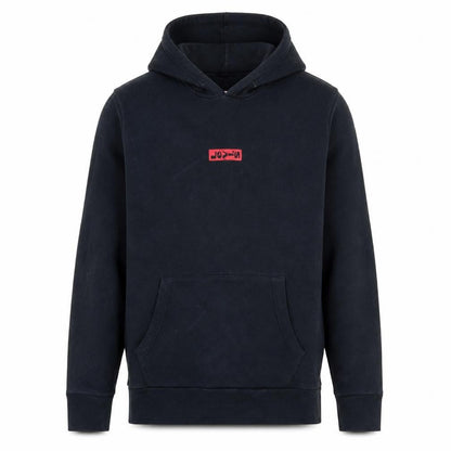 Front view of Levi's Men's Black Pullover Hoodie S Logo Fleece Classic Style