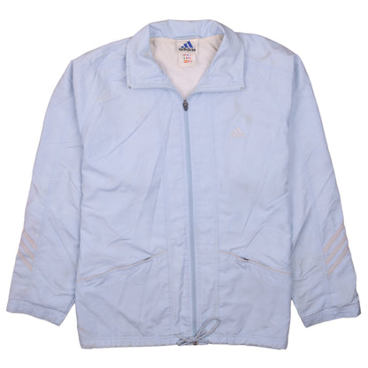 Adidas Womens Light Blue Full Zip Windbreaker Jacket Size 16