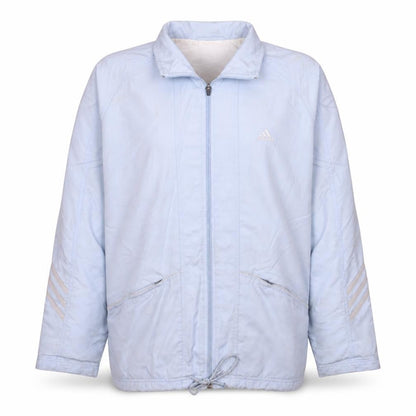 Adidas Womens Light Blue Full Zip Windbreaker Jacket Size 16