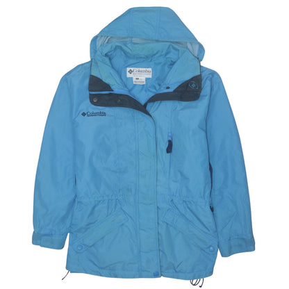 Columbia Women’s Blue Hooded Parka Jacket Size M Water Resistant Outdoor