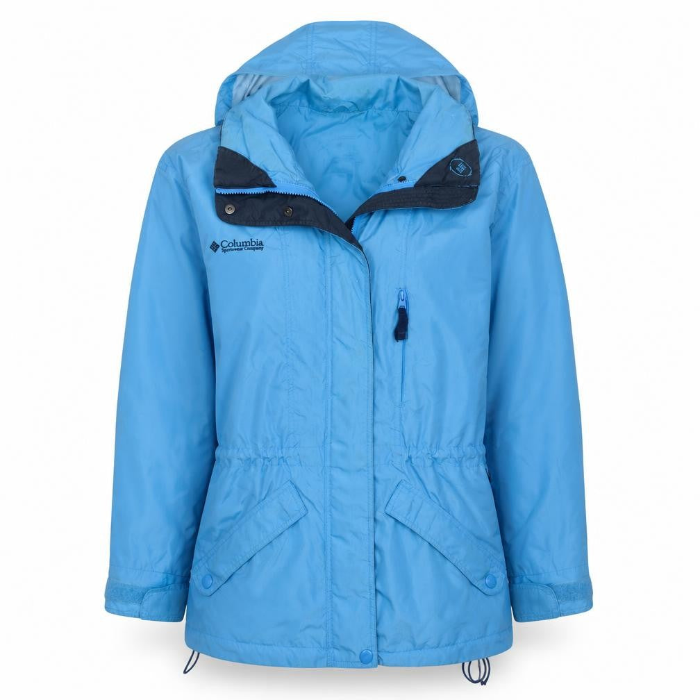 Columbia Women’s Blue Hooded Parka Jacket Size M Water Resistant Outdoor