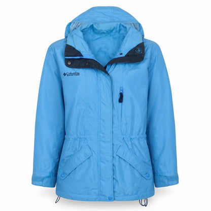 Columbia Women’s Blue Hooded Parka Jacket Size M Water Resistant Outdoor