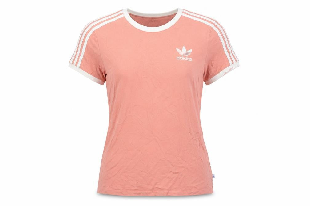 Adidas Womens Pink Ringer T-Shirt Size 8 Casual Cotton