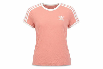 Adidas Womens Pink Ringer T-Shirt Size 8 Casual Cotton