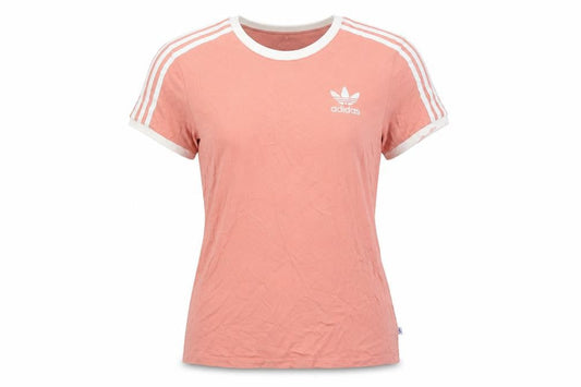 Adidas Womens Pink Ringer T-Shirt Size 8 Casual Cotton